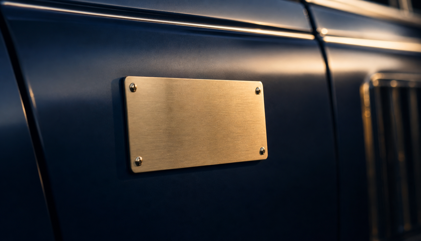 Close-up of a vehicle chassis number plate