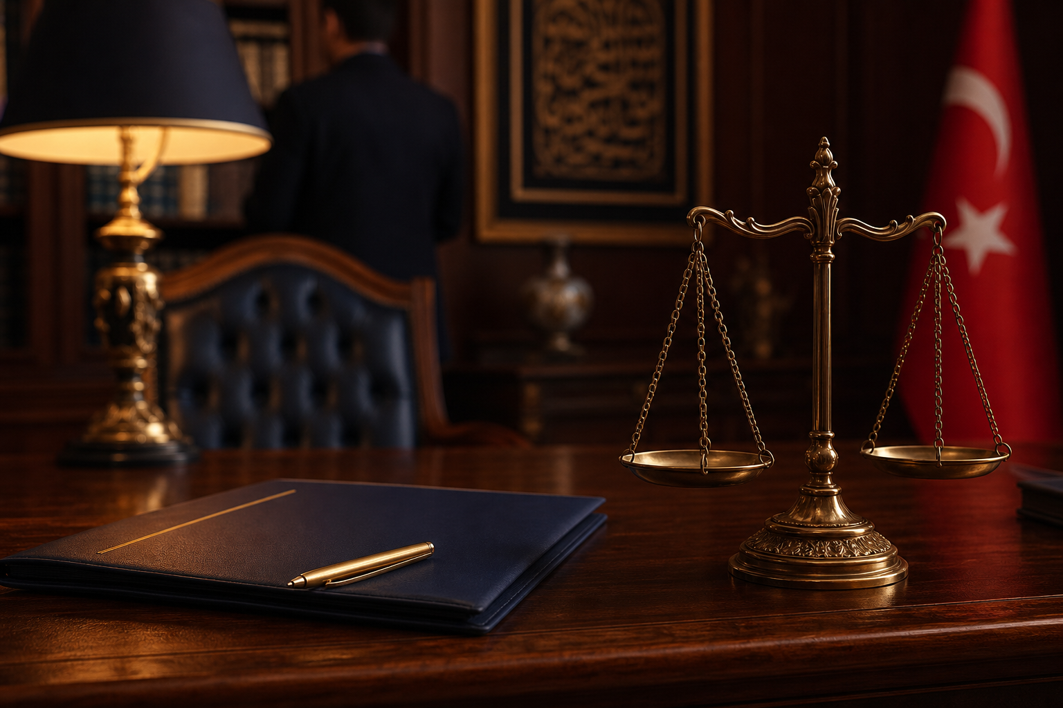 Izmir inheritance lawyer preparing case documents and file review